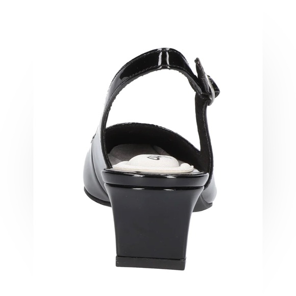 Women’s Dress Shoes Easy Street Catie Slingback Pumps Black Patent Size 7.5 - Picture 5 of 11